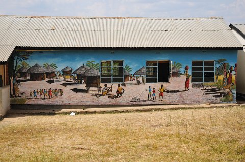 DSD_5817 Zambie, Kaoma, peintures de Kozhi Kawina sur l'orphelinat Cheshire